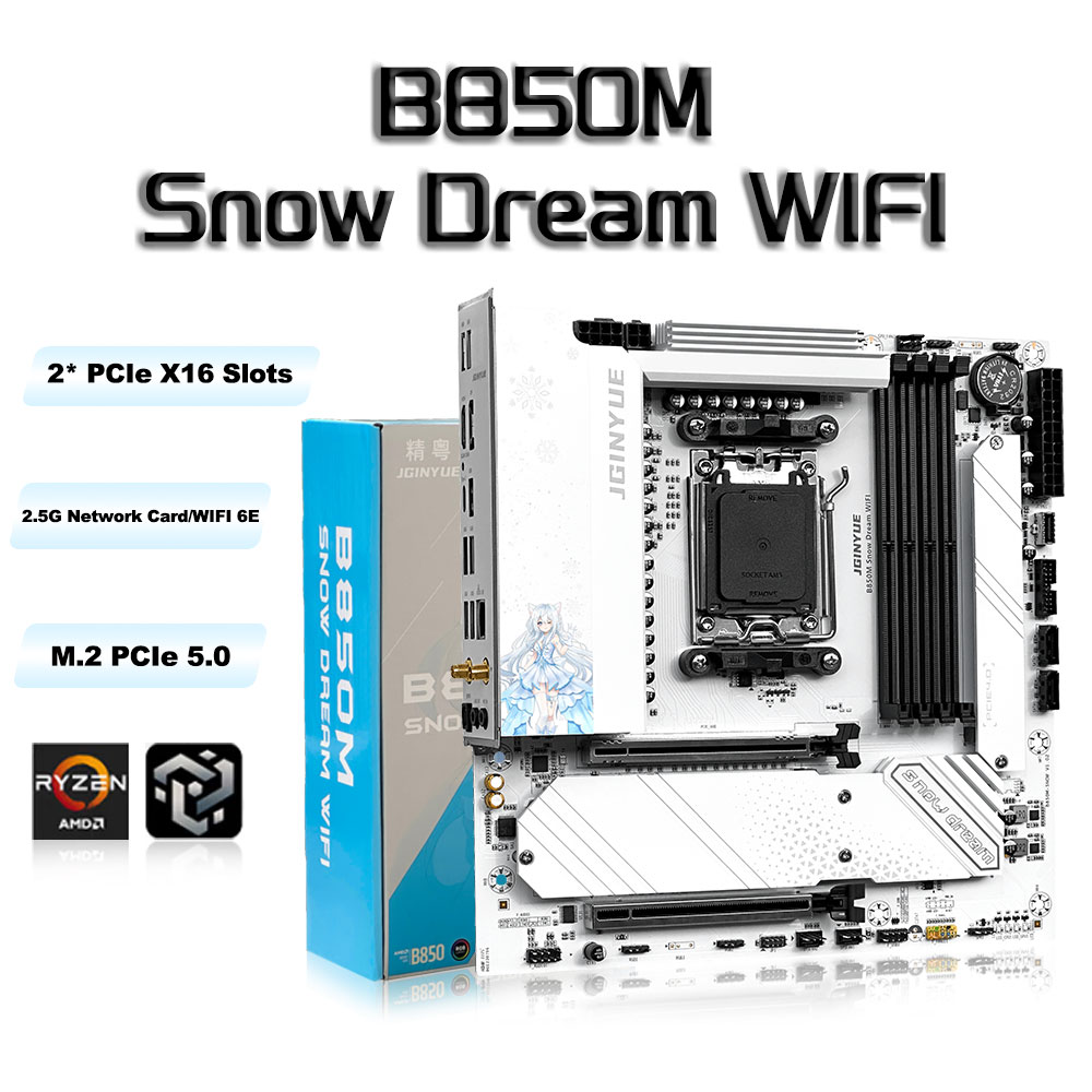 Am5 Micro Atx Pcie 5.0 Motherboard - Игровая материнская плата JGINYUE B850M Snow